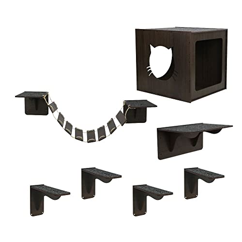 Melhor playground para gatos 7 peças com carpete caminha nicho prateleira degraus parquinho mdf refo