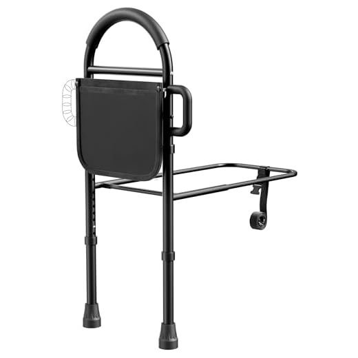 Medical king Bed Assist Rail with Adjustable Heights - Bed Assist bar with Storage Pocket - Bed Rails for Seniors with Hand Assistant bar - Easy to get in or Out of Bed Safely with Floor Support