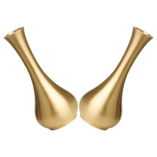 Mini jarrón de latón Angoily de 2 piezas con diseño dorado compacto para mesa 2