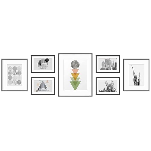 Golden State Art, Aluminum Gallery Wall Frame Set of 7
