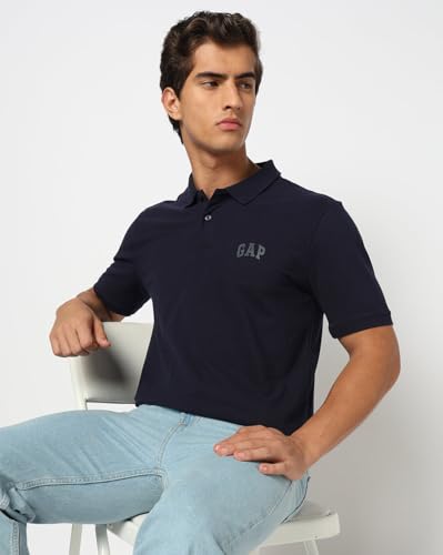 Image of Gap Men Solid Slim Fit Polo Neck Short Sleeves T-Shirt