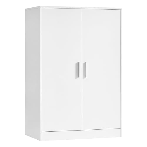 VASAGLE Meuble à Chaussures avec Portes, Armoire à Chaussures Moderne avec Étagères Réglables pour Entrée, Autoportante, 5 Niveaux, Accueille 12 à 15 Paires, 2 Portes, Blanc Nuage HSC501WB01