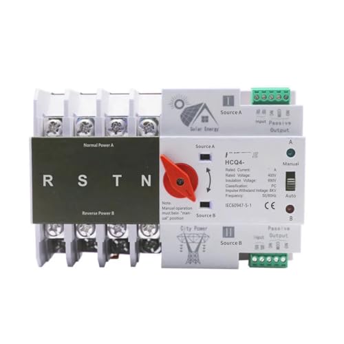 Onduleur photovoltaïque ATS 4P 100A inverseur source rail DIN