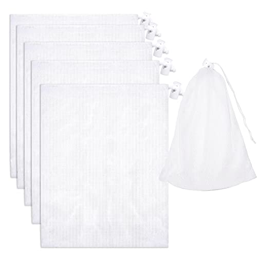 Pftjujudan 6Pack 24 * 16 Pool Fine Mesh Filter Bags for Leaf Vacuum Pool Cleaners Pool Vacuum Net Bag Replacement Bag with Pull & Lock Cord Universal Fit Holds Leaves Debris