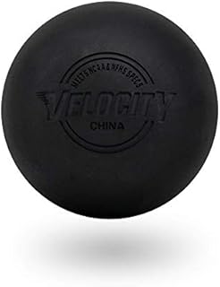 Velocity Massage Lacrosse Ball for Muscle Knots, Myofascial Release, Yoga & Trigger Point Therapy - Firm Rubber Scientifically Designed for Durability and Reliability - Black, 1 Ball