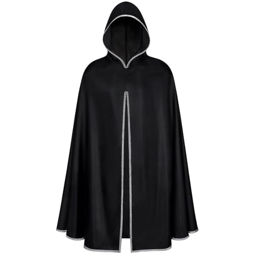 Cape à capuche médiévale et victorienne unisexe pour costume d'Halloween