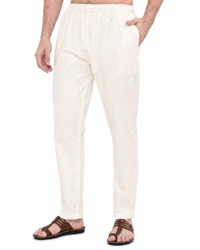 Image of Men's Premium Cotton Pyjama Bottoms - Regular Fit, Elastic Waistband, Soft & Breathable Fabric for Ultimate Comfort