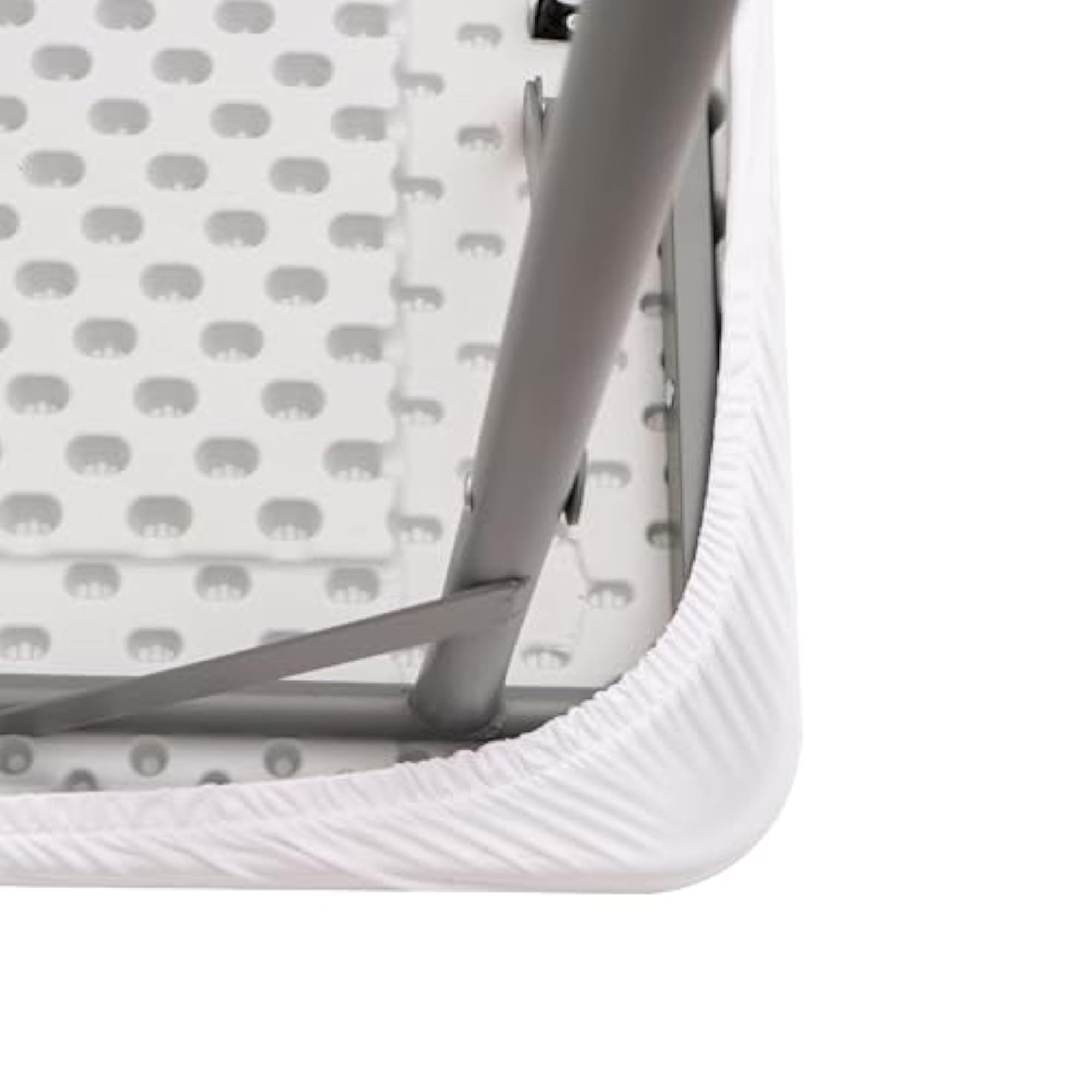 Square Fitted White Cocktail Table Cover, Stretchable