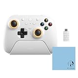 8BitDo Ultimate 2 Wireless コントローラー 8 Speed 1 ms低遅延 TMR磁気スティック トリガー切替 RGBライト 背面ボタン ターボ・マクロ対応 Windows10/Android 無線USB-Cドングル 国内正規品 【お手入れ用クロス付き】 (ホワイト)