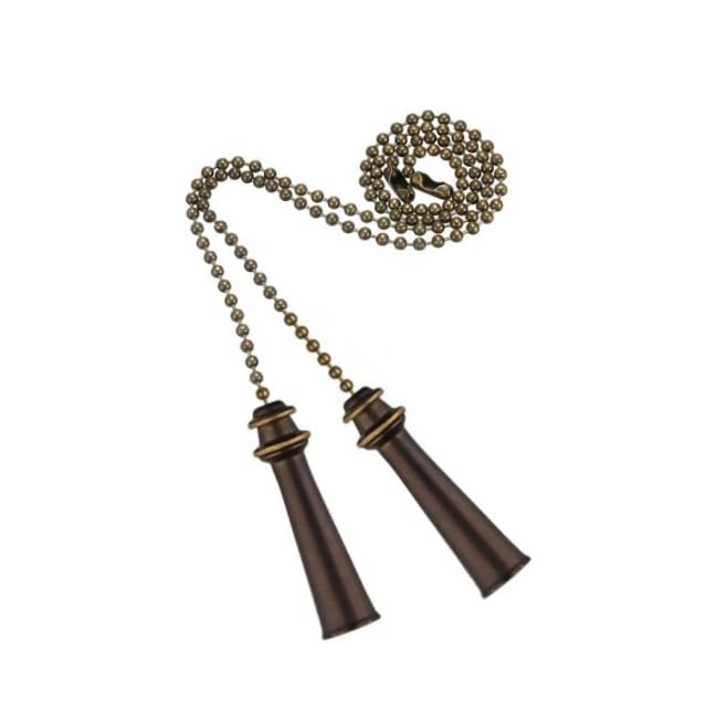 Image of 2pcs Ceiling Fan Pull Chain, Decorative Fan Pull Chain Pendant Extension, 12 Inches Lighting & Fan Beaded Ball Fan Pull Chain Extender Ornament with Connector (bronze)