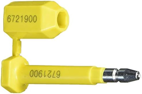 Bolt Seal 50 pcs Shipping Seal with Print Progressive Numbering for Cargo Containers and Truck Trailers, Cargo Container Seals Yellow