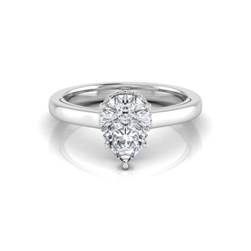 IGI Certified 2.15 Carat Pear Lab Grown Diamond (E,VS1) 14K Gold Hidden Halo Solitaire Engagement Wedding Ring For Women2