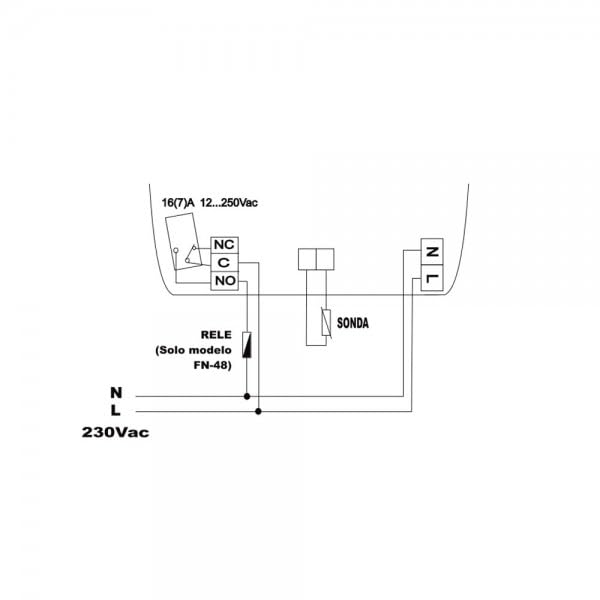 Termostato digital ambiente con sonda 16A
