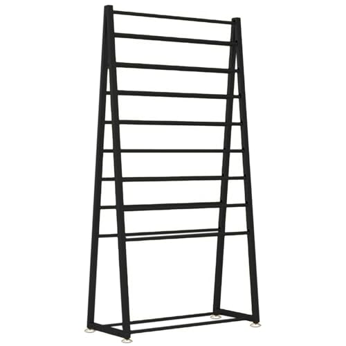 Retail Wrapping Paper Holder Rack, Floor Standing Commercial Roll Wrapping Paper Display Stand for Retail Store/ Florist/ Gift Shop/ Craft Room, Removable Hanging Rod for Easy Access(Black,100x35x170c