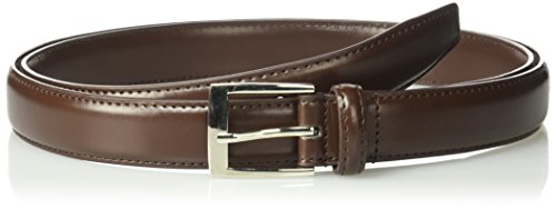 Sportoli Mens Classic Stitched Genuine Leather Uniform Belt - Brown (40)