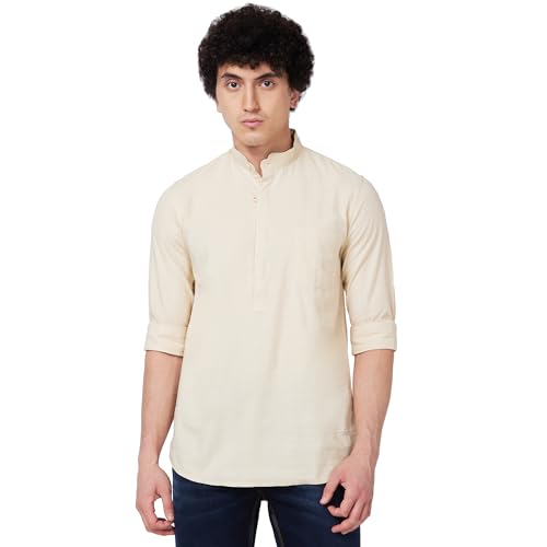 Image of Spykar Men's Regular Fit N /A Full Sleeve Solid Casual Shirts