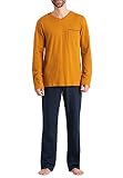 Schiesser Herren Schlafanzug lang Pyjamaset, blaugemustert, 102