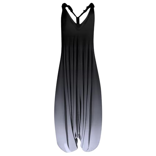 OIOLOYJM Summer Plus Size Boho Overalls for Women 2025 Fashion Jumpsuits Loose Fit Rompers Floral Printed Baggy Harem Pants