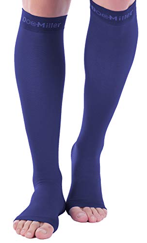 Flash Sale Buy 1 get 1 Doc Miller Open Toe Compression Socks 1 Pair 30-40 mmHg (Dk Blue OT XL Tall)