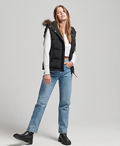 Superdry Para Mujer. W5011395A Chaleco De Pelo SintéTico Everest Negro (M), Casual, PoliéSter - 5