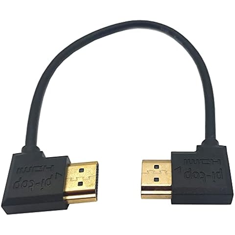 Haokiang HDMI Cable, 8 Inch High Speed HDMI Male to Male 90 Degree Left to Right Angle Adapter Gold Plated HDMI Cable for TVs, Laptops (M/M L-R) Cover