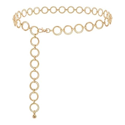 XIAOWU Kettengürtel Gürtel Taillenkette für Kleid Metall Link Kette Cover