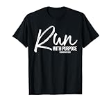 P37 Design Studio Jesus Shirts Run With Purpose Christian Running Shirt 1 Corinthians 9:26 Black Unisex Adult T-Shirt