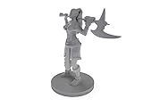 Half Orc Female Barbarian Tabletop DND Gaming Miniature