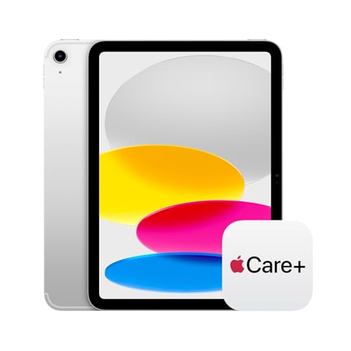 Apple iPad 11-inch: A16 chip, 11-inch Model, Liquid Retina Display, 256GB, Wi-Fi 6 + 5G Cellular, 12MP Front/12MP Back Camera, Touch ID, All-Day Battery Life — Silver with AppleCare+ (2 Years)
