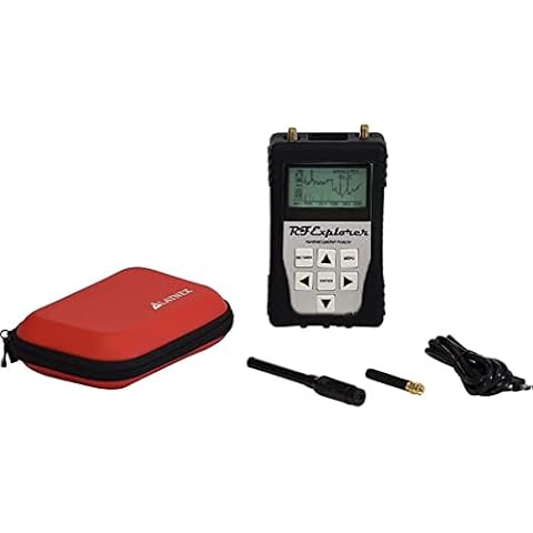 RF Explorer Handheld Spectrum Analyzer 3G Combo Includes LATNEX EVA Red Case Protection Boot and USB Cable Cover
