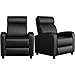 Yaheetech 2-Seat Reclining Chair Leather Home Theater Seating Recliner Sofa Modern Chaise Couch Lounger Sofa
