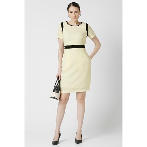 Image of Van Heusen Women's Regular Fit Half Sleeve Mid Thigh Length Sheath Dress