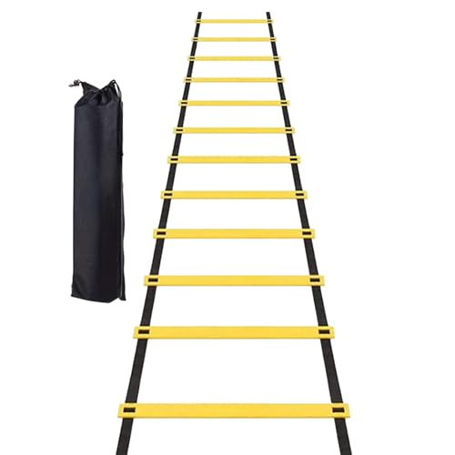 Allgemein Tragbar Agility-Leiter | Flexibles Koordinationsleiter Trainingsleiter | Praktisches Schnelligkeitstraining Ausrüstung für Fußball Basketball Baseball Tennis Boxen Fitnessstudio Outdoor