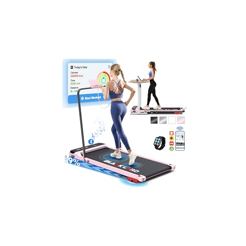 BLACK LORD Cinta de Correr con inclinación del 9% y pasamanos, 3,2 HP Walking Pad, Cinta de Correr eléctrica 4 en 1, 12 programas preestablecidos, Altavoz Integrado, Capacidad de 140 kgRosa