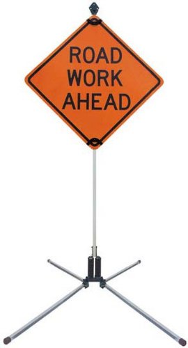 Windmaster Sign Stand 4860, for use with Rigid/Rollup Signs, Brackets incl. 5' Deployable Height