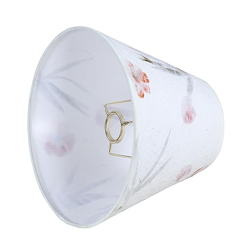 Image of Aspen Creative 56040 Empire Uno Lamp Shade in Off Whiite with Patal Paper, 5 inch Top x 10 inch Bottom x 8 inch Slant Height, Slip UNO 33mm