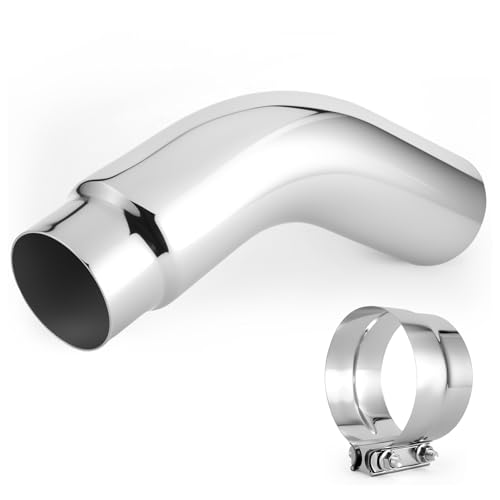 4-6 Universal Exhaust Elbow Pipe w/Clamp Chrome Finish Drynochet