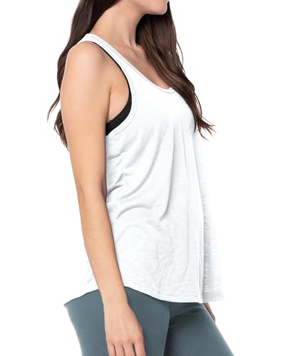Image of Sexy Basics Women's Everyday Flowy Burnout Slub Racer Back Tanks | Active Workout Tops | Multi Packs & Colors