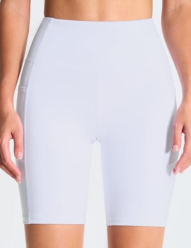 Image of THE GYM PEOPLE High Waist Yoga Shorts for Women's Tummy Control Fitness Athletic Workout Running Shorts with Deep Pockets