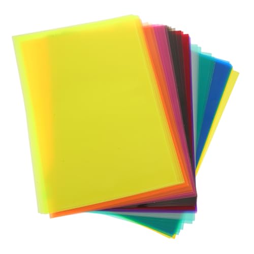 HOMSFOU 50 Blatt Farbiges Transparent-cellophan Vielseitige Bastelfolie für Dekorationen Lichtdurchlässige Kunstfolie für Kindergarten Diy-projekte Party-deko Farben Je