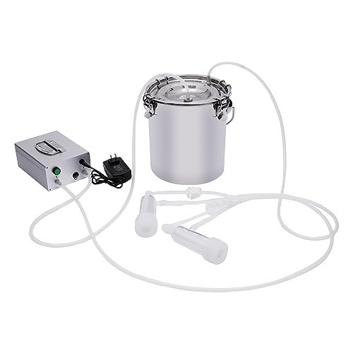 CUBELLIN 5L Goat Milker Machine 110V Electric Vacuum Impulse Pump Milker Stainless Steel Sheep Goat Milking Machine Automatic Breast Pump