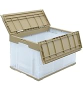 Amazon.co.jp: 松本産業 折りたたみコンテナ 50L (カーキ／クリア