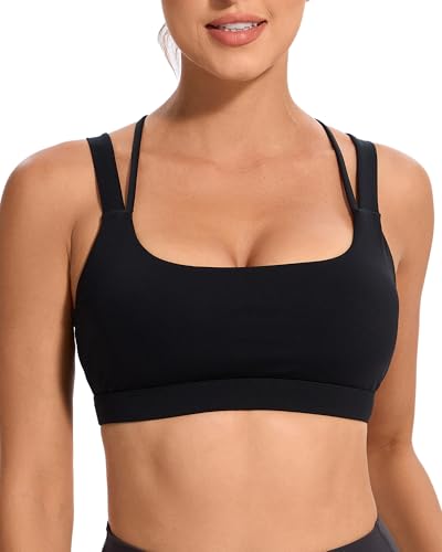 Image of RUNNING GIRL Sports Bras for Women,Padded Strappy Sports Bras Criss-Cross Back Medium Support Sports Bras with Removable Cups