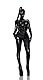 DuckyDucky Catsuit Doll - hand feet ATTACHED - Rubber Fetish 100% Latex back zip - schwarz XS