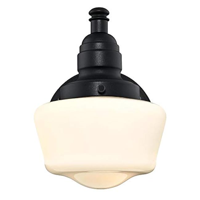 Westinghouse Eddystone One-Light Wall Fixture Textured Black Finish White Opal Glass