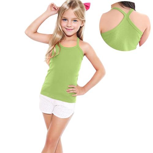 Toddler Girls Cotton Tank Tops Racerback Slim Fitted Summer Top Kids Crewneck Sleeveless Athletic Sport Shirts2