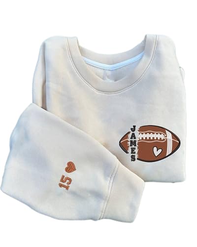 IZI POD Custom Embroidered Football Mama Crewneck Sweatshirt, Football Mom Hoodie