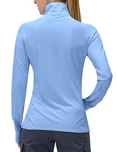 Image of Women's UPF 50+ UV Sun Protection Clothing Long Sleeve Athletic Hiking Shirts Lightweight SPF Zip Up Outdoor Jacket