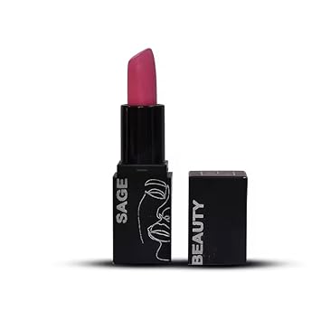 Sage Beauty Forever Matte Bullet Lipstick, Transfer-Proof, Smudge-Proof, Long Lasting, Infused with Vitamin E & Jojoba Oil - Perfect for Gifting, Wedding, Special Occasions, Travel (Nude Pink)