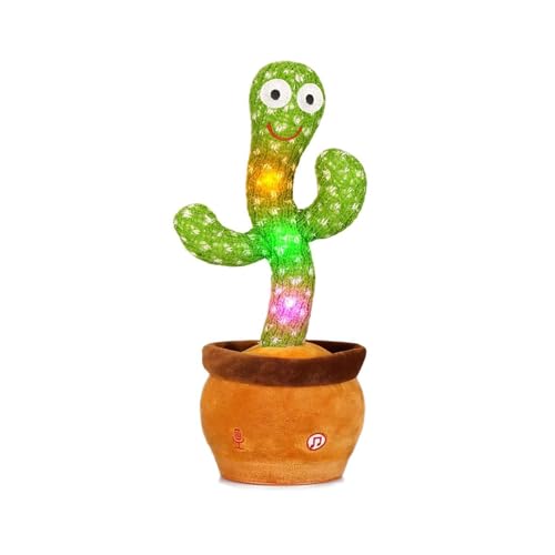 Cactus Toy for Toddler Sensory Toys for Babies 1 2 3 4 5 6 Year Old Dancing Singing Talking Lighting Repeating Cactus Toy for 1-6 Year Old Boys Girls Toddler Kids 1st Birthday Present Gifts Age 6M+